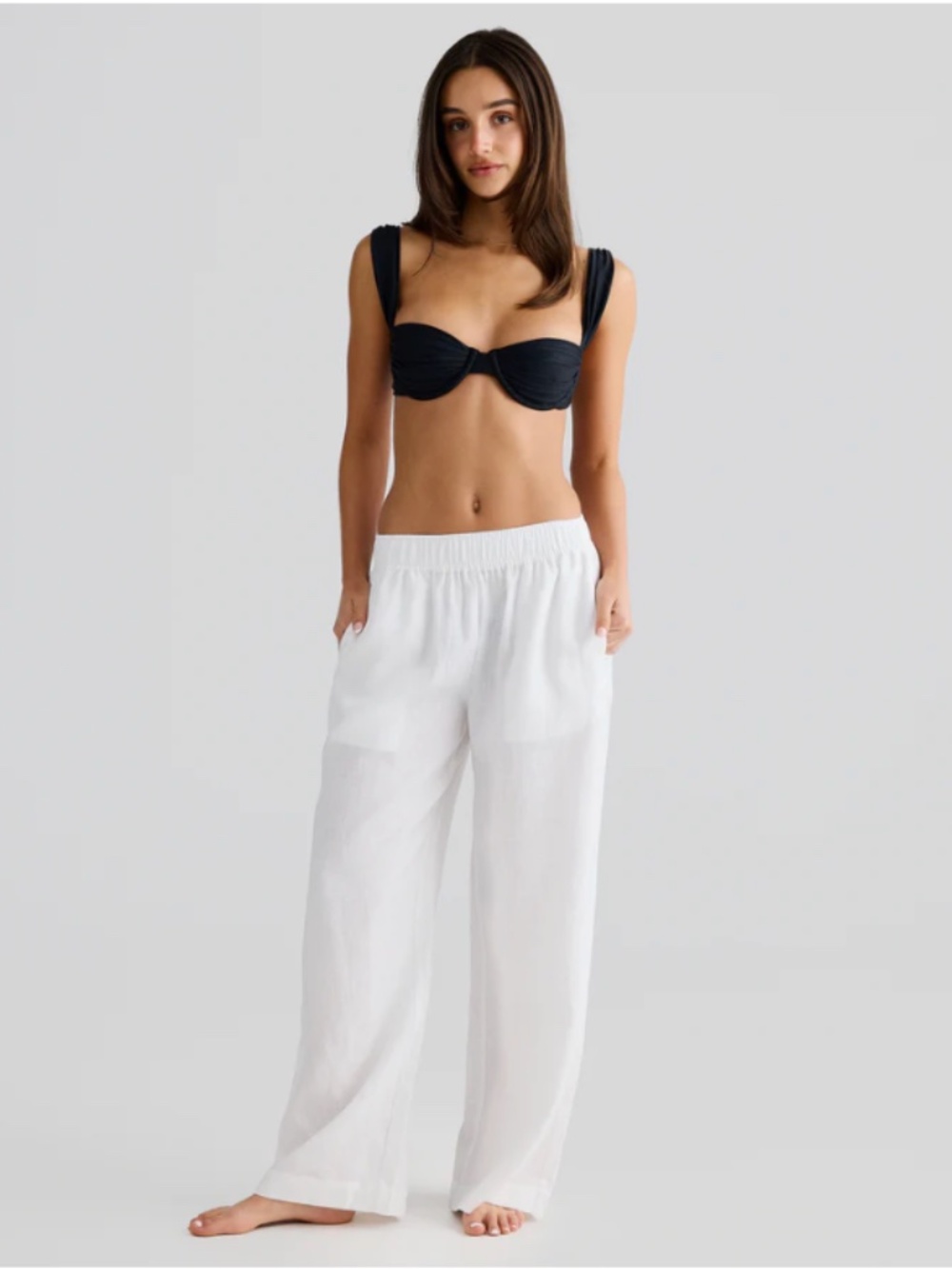 Vacay Swimwear White Linen Pants XS